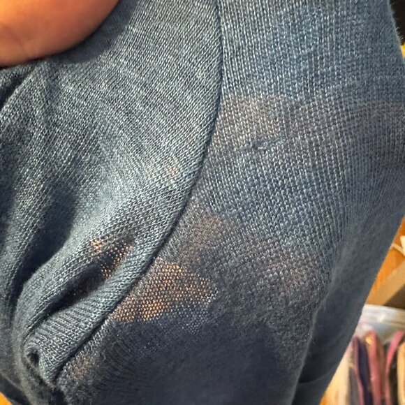 J. Jill Love Linen Blue Button Front Cardigan A46 - Picture 5 of 5